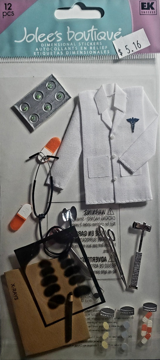 Jolee's by you Boutique Dimensional Sticker - doctor 2 - large pack