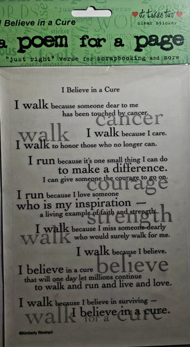 It takes two - adhesive sticker sheet flat - I believe in a cure clear verse