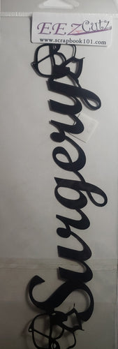 Eez cuts  - laser cut title   - surgery title black