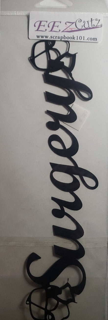 Eez cuts  - laser cut title   - surgery title black