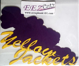 EEz cuts  - laser cut custom school  - Greenville Yellow jackets purple & yellow