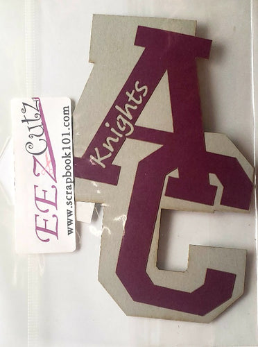 EEz cuts  - laser cut custom school  - AC knights - Algoma Christian