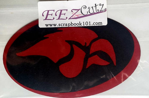 EEz cuts  - laser cut custom school  - redhawk mascot  black on red -  Cedar Springs