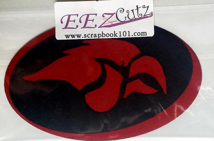 EEz cuts  - laser cut custom school  - redhawk mascot  black on red -  Cedar Springs