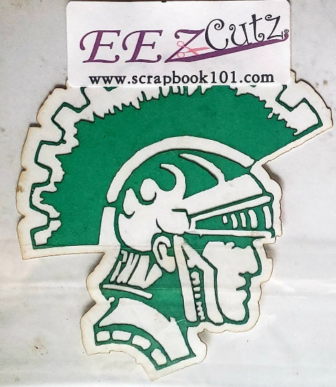 EEz cuts  - laser cut custom school  - Spartians green and white