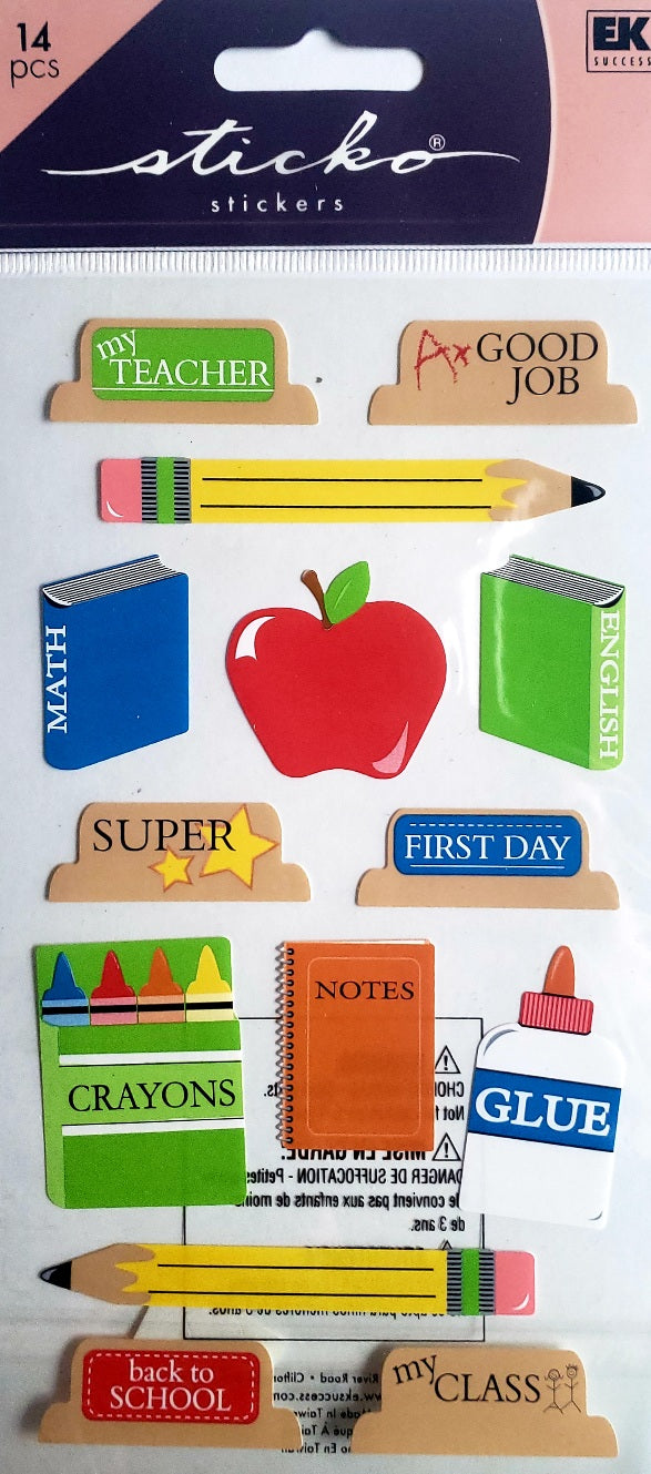 Sticko  - flat sticker sheets - back to school
