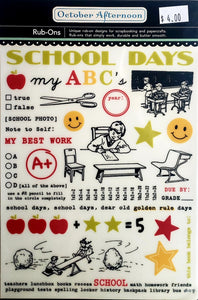 October aftetnoon rub ons package -  school report card images