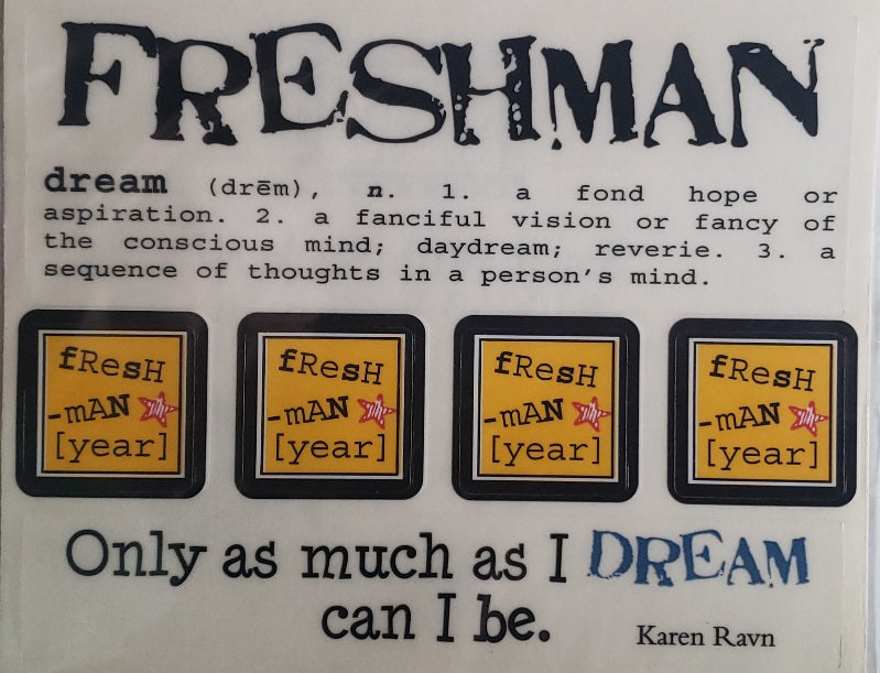 Srm press  - say it with stickers sheet - ninth 9th Freshman - grade high school