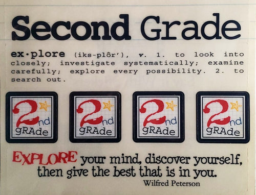 Srm press  - say it with stickers sheet - second 2nd - grade school