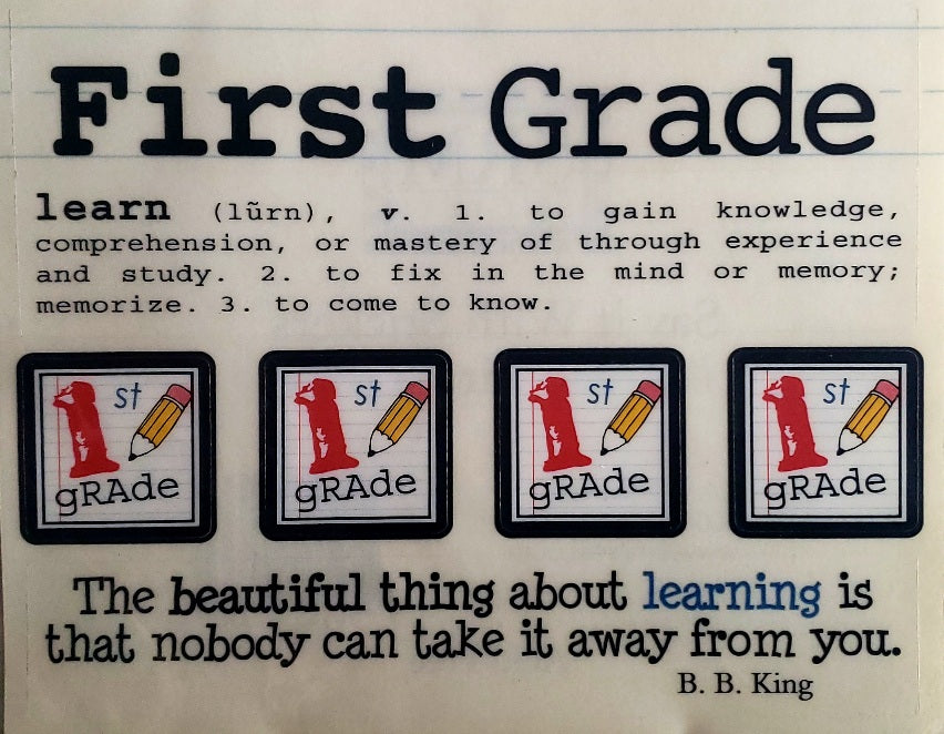 Srm press  - say it with stickers sheet - first 1st - grade school