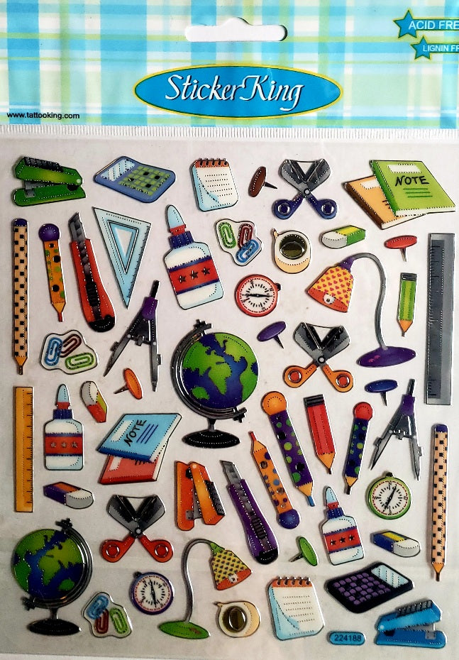Sticker king  -  clear sticker sheet - school