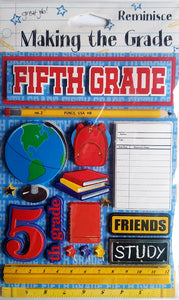 Reminisce -  dimensional sticker sheet -  make the grade fifth