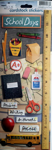 Paper house - cardstock sticker sheet - school days