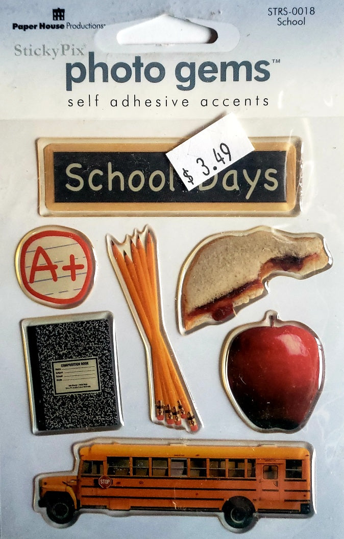 Paper house - epoxy sticker sheet - school