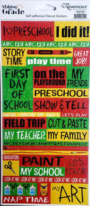 Reminisce -  cardstock sticker - preschool words