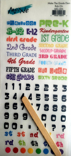 Moxxie - rub ons title - make the grade elementary