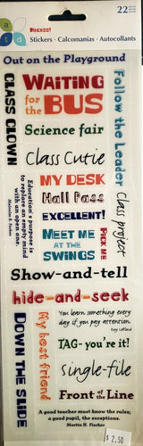 AtD momenta -  clear stickers - recess words