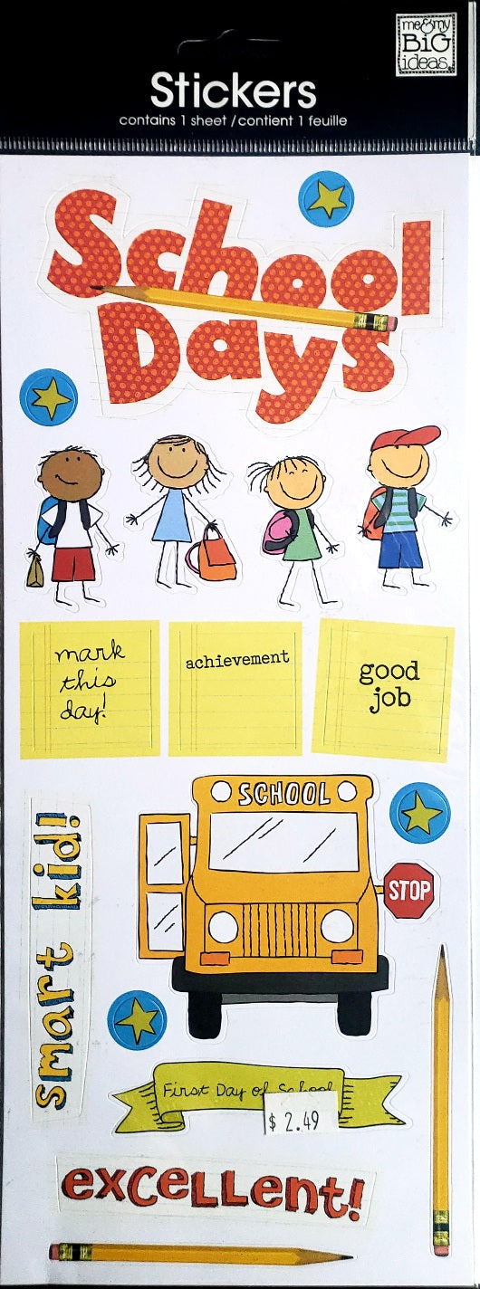 Me and my big ideas MAMBI - flat sticker sheet - a kid like me school days