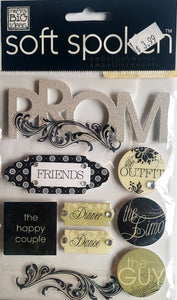 Me and my big ideas MAMBI - dimensional sticker sheet - soft spoken black and white prom