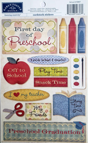 Karen Foster - cardstock sticker sheet - preschool school