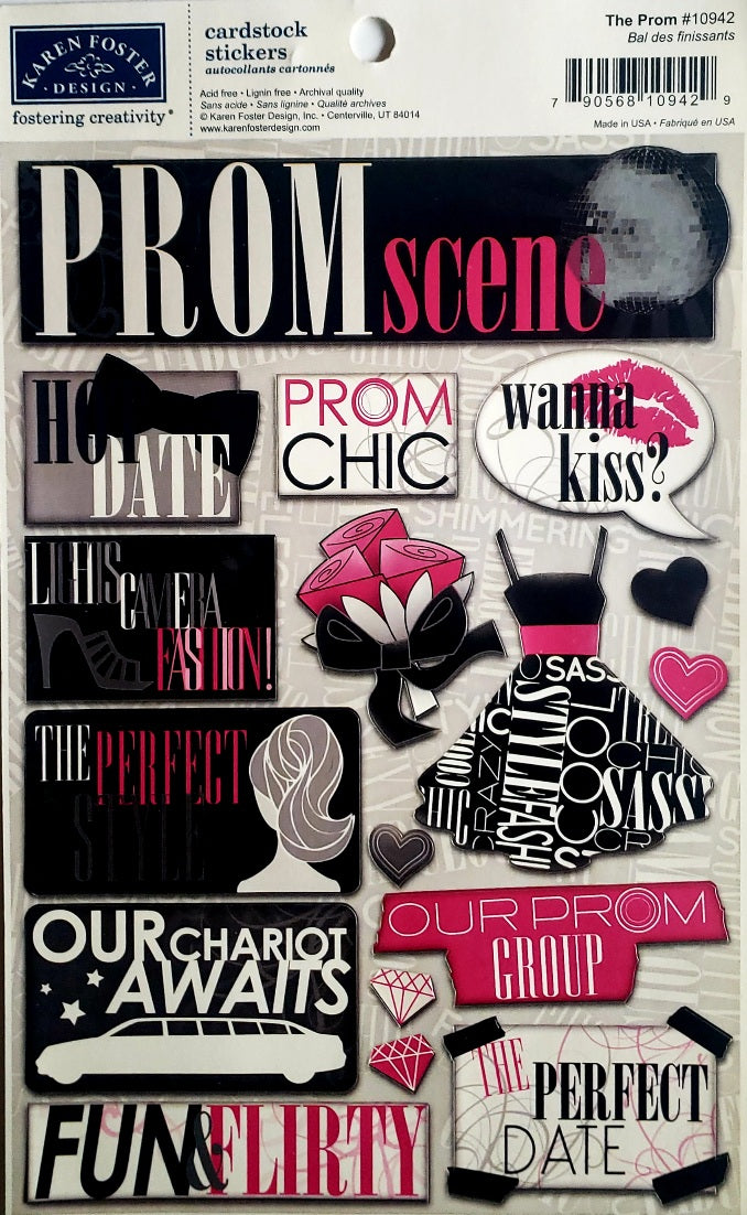 Karen Foster - cardstock sticker sheet - the prom