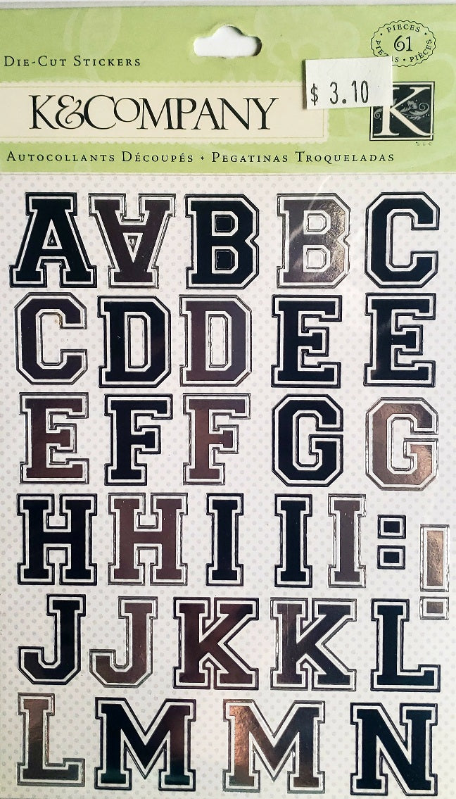 K and company - flat stickers - foil letters graduation alphabet