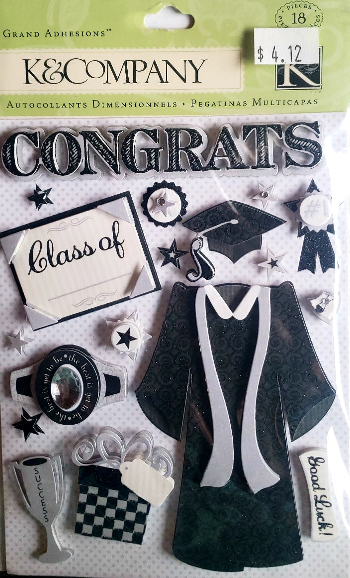 K and company - dimensional stickers - graduation icon grand adhesions