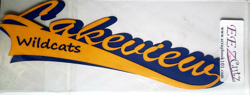 EEz cuts  - laser cut custom school title  - Lakeview wildcats