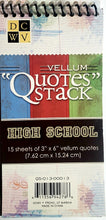 Load image into Gallery viewer, Die cuts with a view DCWV - vellum quote stack book - high school