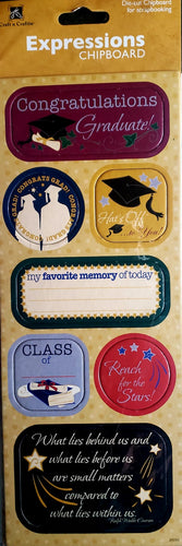 Best creations chipboard shapes stickers - graduation