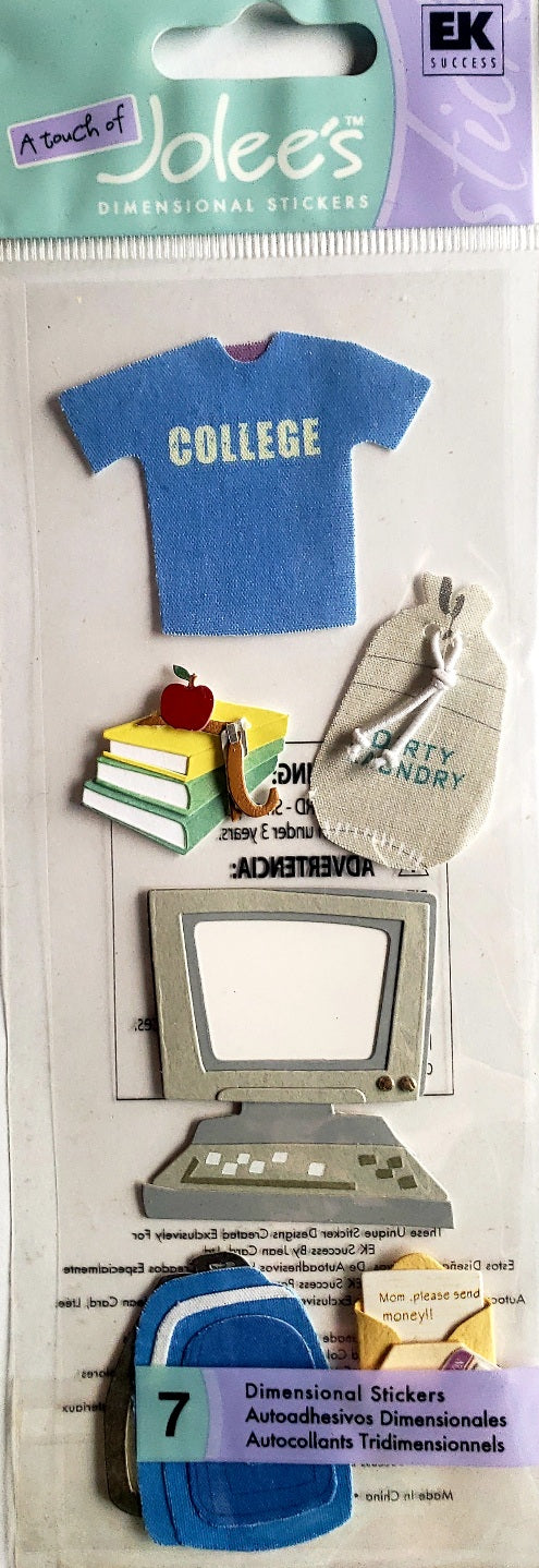 Jolee's Boutique Dimensional Sticker - college life - medium a touch of pack