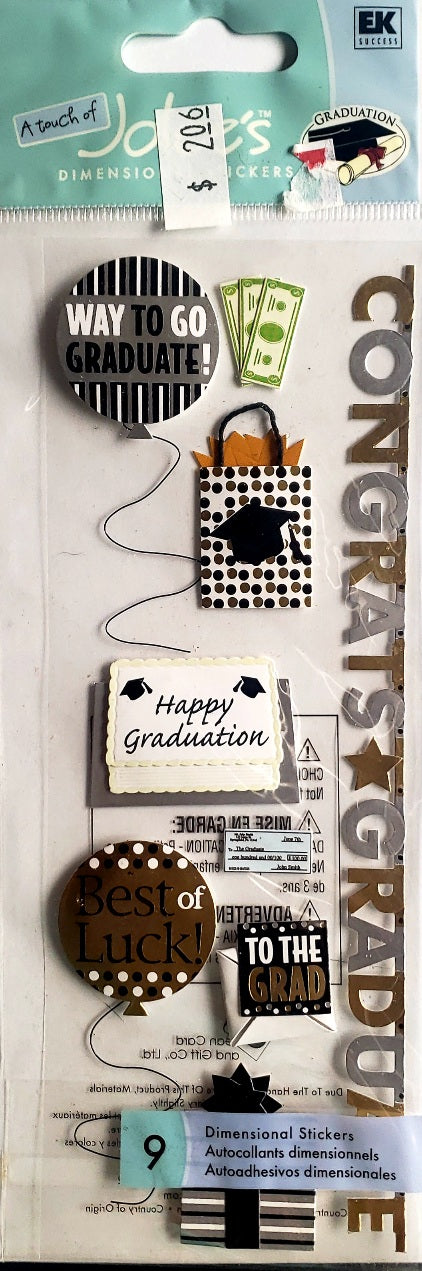 Jolee's Boutique Dimensional Sticker - graduation party  - large pack