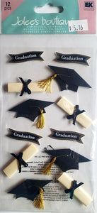 Jolee's Boutique Dimensional Sticker - graduation cap & diploma - large pack