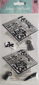 Jolee's Boutique Dimensional Sticker - graduation grad black caps - large pack