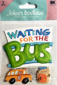 Jolee's Boutique Dimensional Sticker - waiting for bus words - medium pack