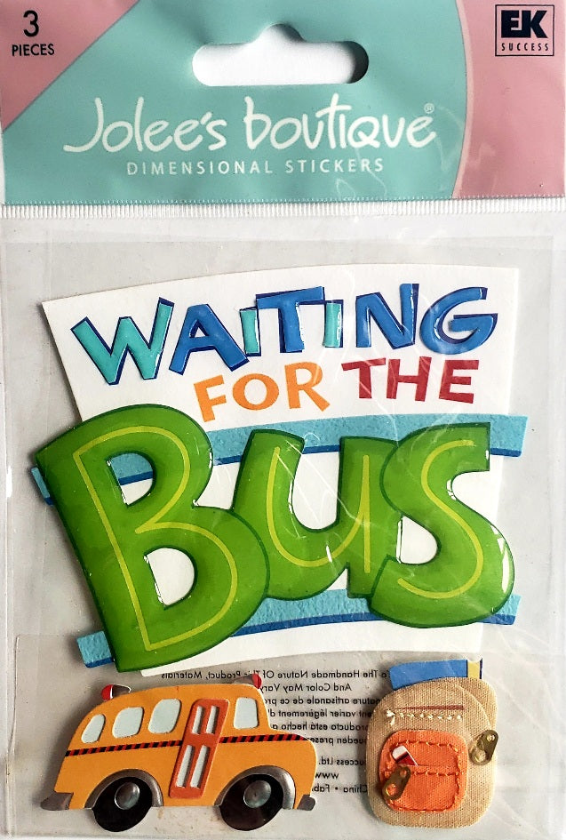 Jolee's Boutique Dimensional Sticker - waiting for bus words - medium pack