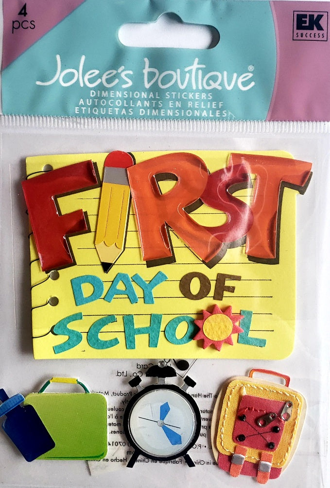 Jolee's Boutique Dimensional Sticker - 1st day of school first words - medium pack
