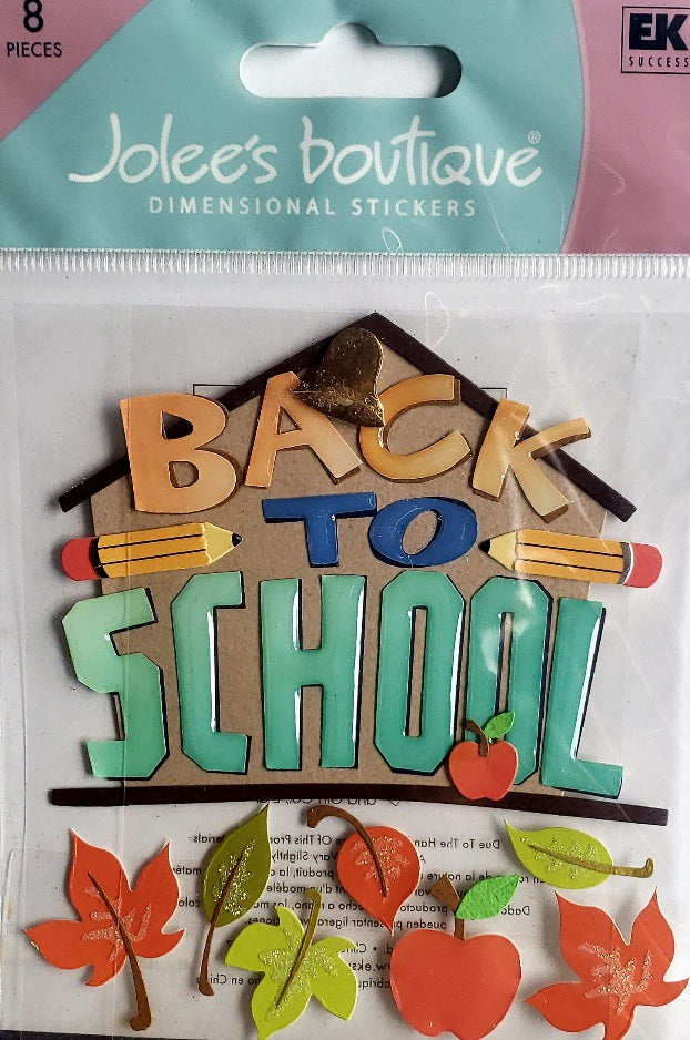 Jolee's Boutique Dimensional Sticker - back to school words - medium pack