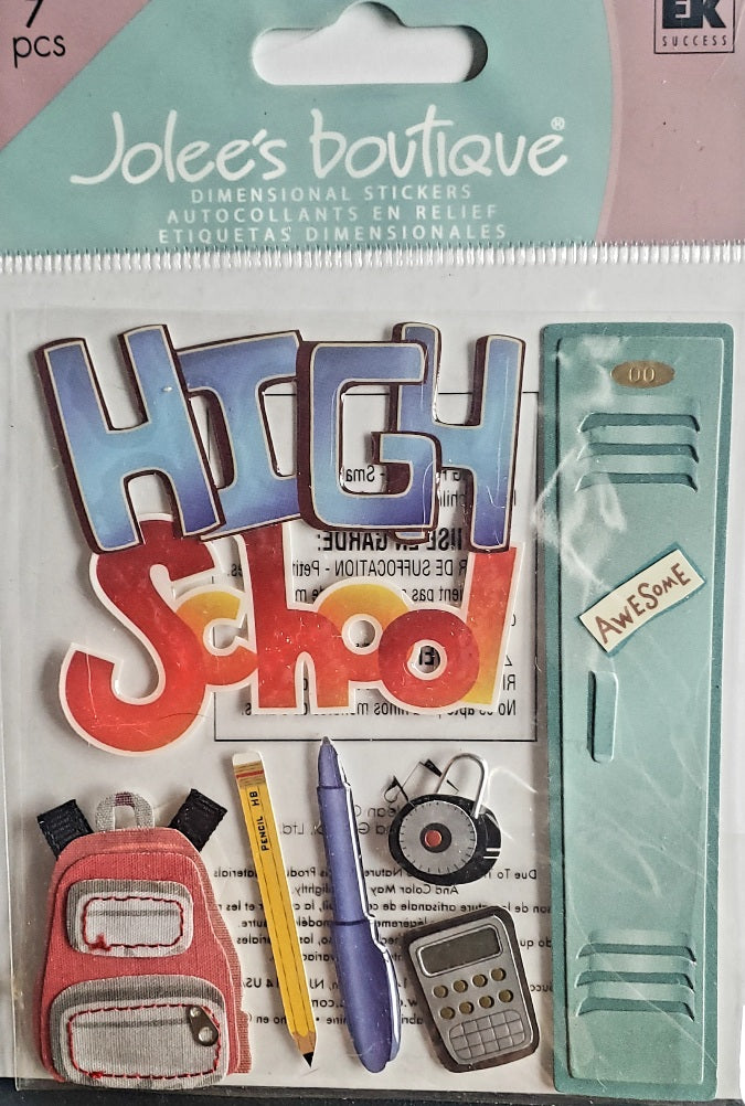 Jolee's Boutique Dimensional Sticker - high school words - medium pack