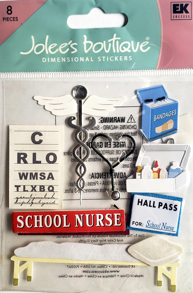 Jolee's Boutique Dimensional Sticker - school nurse - medium pack