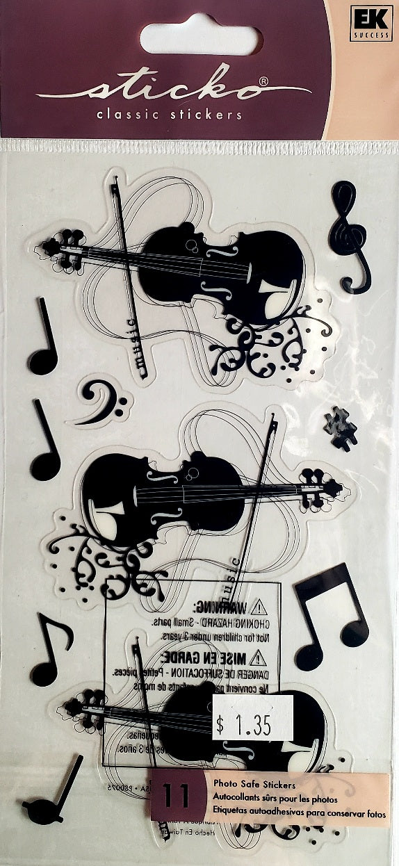 Sticko  - flat sticker sheets - silhouette violin