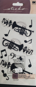 Sticko  - flat sticker sheets - silhouette trumpet