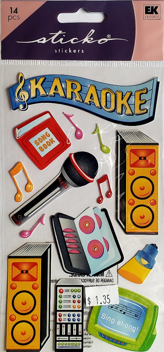Sticko  - flat sticker sheets - karaoke glitter