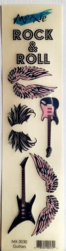 Moxxie rub ons  - rock & roll guitars