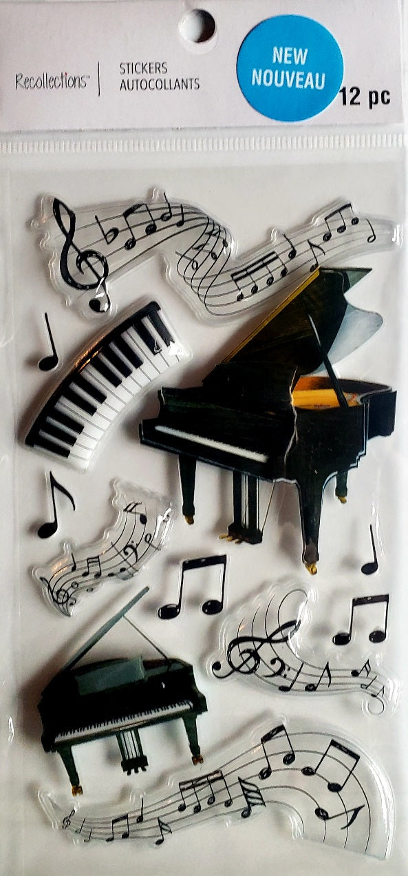 Recollections - dimensional stickers - piano music