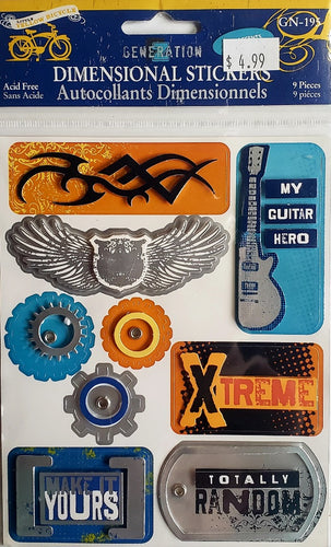 Little yellow bicycle - dimensional stickers -  generation z