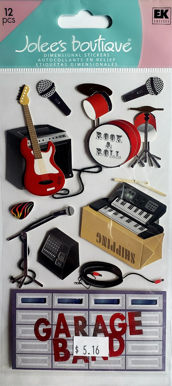 Jolee's by you Boutique Dimensional Sticker - garage band - large pack