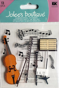 Jolee's by you Boutique Dimensional Sticker -  music trio - medium pack