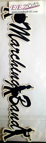 Eez cuts  - laser cut shape  - marching band title black and cream