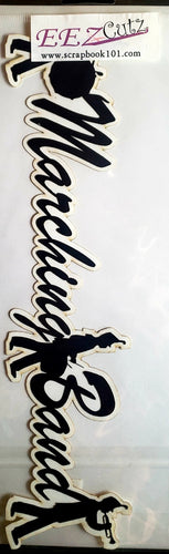 Eez cuts  - laser cut shape  - marching band title black and white